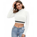 Generic Women's Western Wear Hosiery Crop-Top (White)