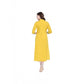 Generic Women's Khadi Embroidered Kurti (Yellow, Khadi)