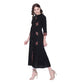 Generic Women's Khadi Printed A Line Kurti  (Black, Khadi)