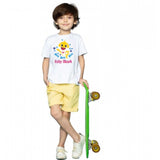 Generic Boys Cotton Baby Shark Half Sleeve TShirt (White)