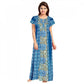 Generic Women's Cotton Printed Maxi Nighty (Blue)