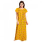 Generic Women's Cotton Printed Maxi Nighty (Yellow)