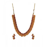 Generic Women's Elegent Laxmi Coin Shape Jewellery Chowker Set (Red, Free Size)