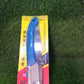 Close-up of the folding mechanism and sharp blade of the gardening hand saw.