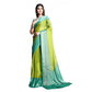 Generic Women's Viscose Rayon Printed Saree With Unstitched Blouse (Green)