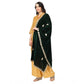 Generic Women's Velvet Gotta Patti Dupatta (Green, Length: 2.25 to 2.50 Mtr)