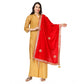 Generic Women's Velvet Gotta Patti Dupatta (Red, Length: 2.25 to 2.50 Mtr)