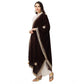 Generic Women's Velvet Gotta Patti Dupatta (Brown, Length: 2.25 to 2.50 Mtr)