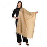 Generic Women's Chanderi Solid Dupatta (Gold, Length: 2.25 to 2.50 Mtr)
