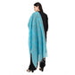 Generic Women's Cotton Embroidered Dupatta (Aqua Blue, Length: 2.25 to 2.50 Mtr)