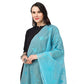 Generic Women's Cotton Embroidered Dupatta (Aqua Blue, Length: 2.25 to 2.50 Mtr)