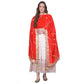 Generic Women's Velvet Gotta Patti Dupatta (Red, Length: 2.25 to 2.50 Mtr)