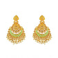 Generic Women's Rose Gold Plated Alloy Kundan Earrings &amp; Mangtikka (Green)