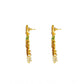 Generic Women's Rose Gold Plated Alloy Kundan Earrings &amp; Mangtikka (Red &amp; Green)