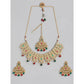 Generic Women's Rose Gold Plated Alloy Necklace &amp; Earings Set (Light Green)