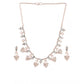 Generic Women's Rose Gold Plated Brass Necklace &amp; Earings Set (Gold)
