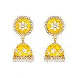 Generic Women's Rose Gold Plated Alloy Earrings (Yellow)