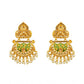 Generic Women's Rose Gold Plated Alloy Kundan Earrings &amp; Mangtikka (Green)