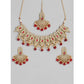 Generic Women's Rose Gold Plated Alloy Necklace &amp; Earings Set (Red)