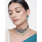 Generic Women's Rose Gold Plated Alloy Necklace &amp; Earings Set (Light Green)