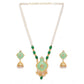 Generic Women's Rose Gold Plated Alloy Necklace &amp; Earings Set (Green)