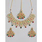 Generic Women's Rose Gold Plated Alloy Necklace &amp; Earings Set (Light Green)