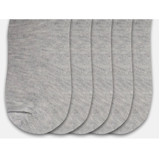 Generic 5 Pairs Unisex Casual Cotton Blended Solid Ankle length Socks (Light Grey)