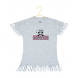 Generic Girl's Casual Short Sleeve Printed Cotton T Shirt (Grey)