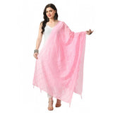 Generic Women's Chanderi Self Design Dupatta (Pink, Length: Free Size)