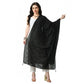 Generic Women's Chanderi Self Design Dupatta (Black, Length: Free Size)
