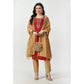 Generic Women's Chanderi Self Design Dupatta (Gold, Length: Free Size)