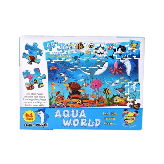 64_Pcs Set Aqua World Puzzle | Cardboard | Educational Toys | 4+ Years