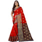 Generic Women's Silk Blend Woven Saree With Unstitched Blouse 5.5Mtr (Purple-Red)