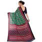 Generic Women's Georgette Floral Print Saree With Unstitched Blouse 5.5Mtr (Green)