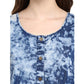 Generic Women's Denim Tie &amp; Dye Sleeveless Above Knee Dress (Blue)