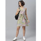 Generic Women's Polyester Peplum Sleeveless Above Knee Dress (Multicolor)