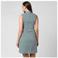 Generic Women's Polyester Striped Sleeveless Above Knee Dress (Green)