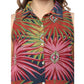 Generic Women's Polyester Floral Sleeveless Below Knee Dress (Multicolor)