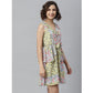 Generic Women's Polyester Peplum Sleeveless Above Knee Dress (Multicolor)