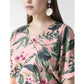 Generic Women's Polyester Floral Half Sleeve Jumpsuit (Pink)