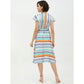 Generic Women's Satin Striped Short Sleeve Knee-Length Dress (Multicolor)