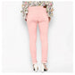 Generic Women's Denim Solid Buttoned Jeans (Pink)