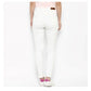 Generic Women's Denim Solid Buttoned Jeans (White)