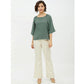 Generic Women's Polyester Printed 3-4th Sleeves Top (Green)
