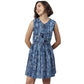 Generic Women's Rayon Tie &amp; Dye Sleeveless Above Knee Dress (Blue)