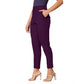 Generic Women's Polyester Solid With Pocket Pant (Wine)