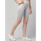 Generic Women's Polyester Solid Above Knee High-Rise Shorts (Grey)