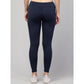 Generic Women's Polyester Solid Ankle Length High-Rise Tights (Navy)