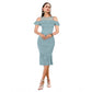 Generic Women's Knitting stretchable Solid Round Neck Sleeveless Dress (Pista )