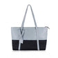 Generic Women's Faux Leather Large Shoulder Zipper Handbag (Light Blue)